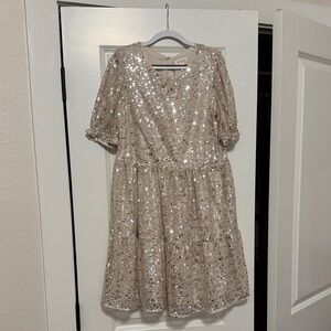 Cat & Jack Sparkling Sequin Dress - Silver